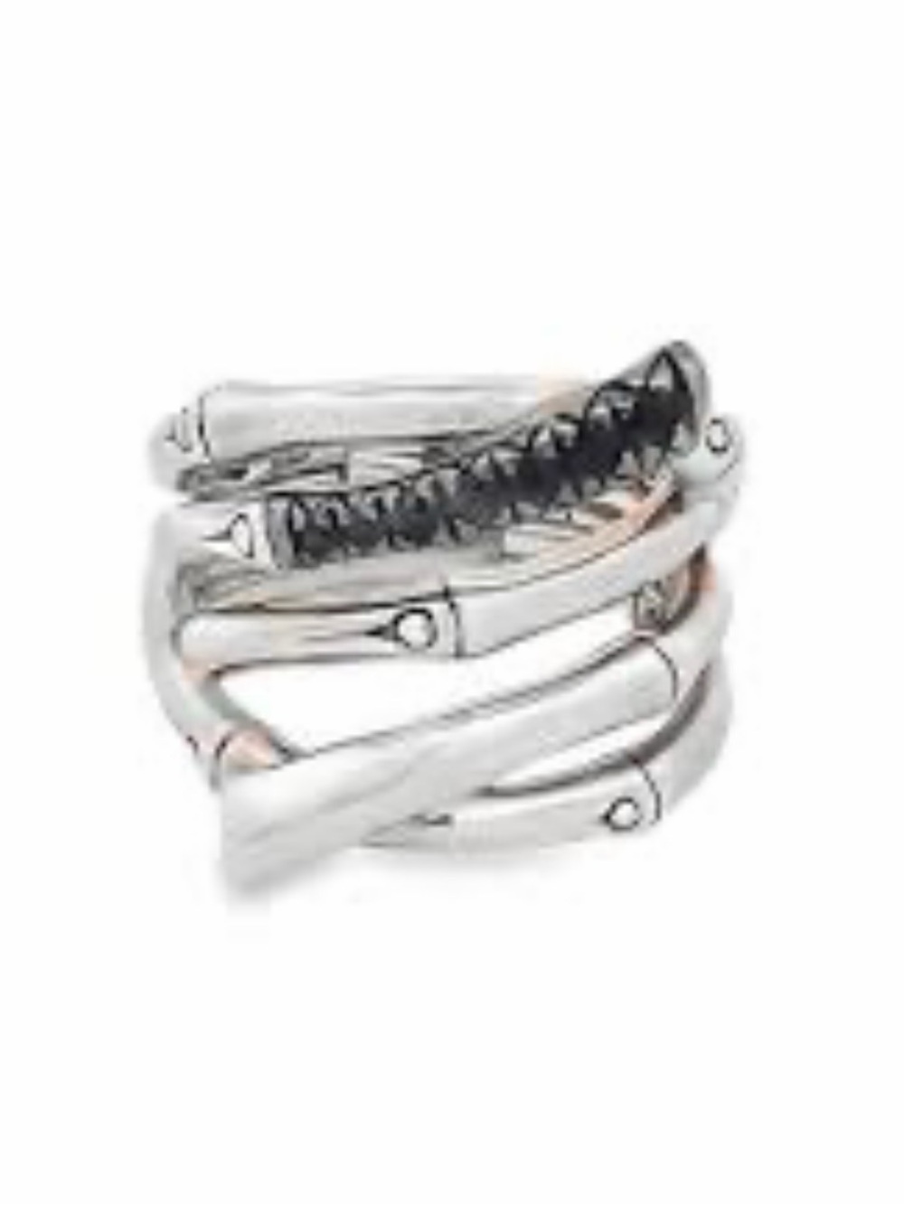 John Hardy Bamboo Extra Wide Lava Black Sapphire Ring,